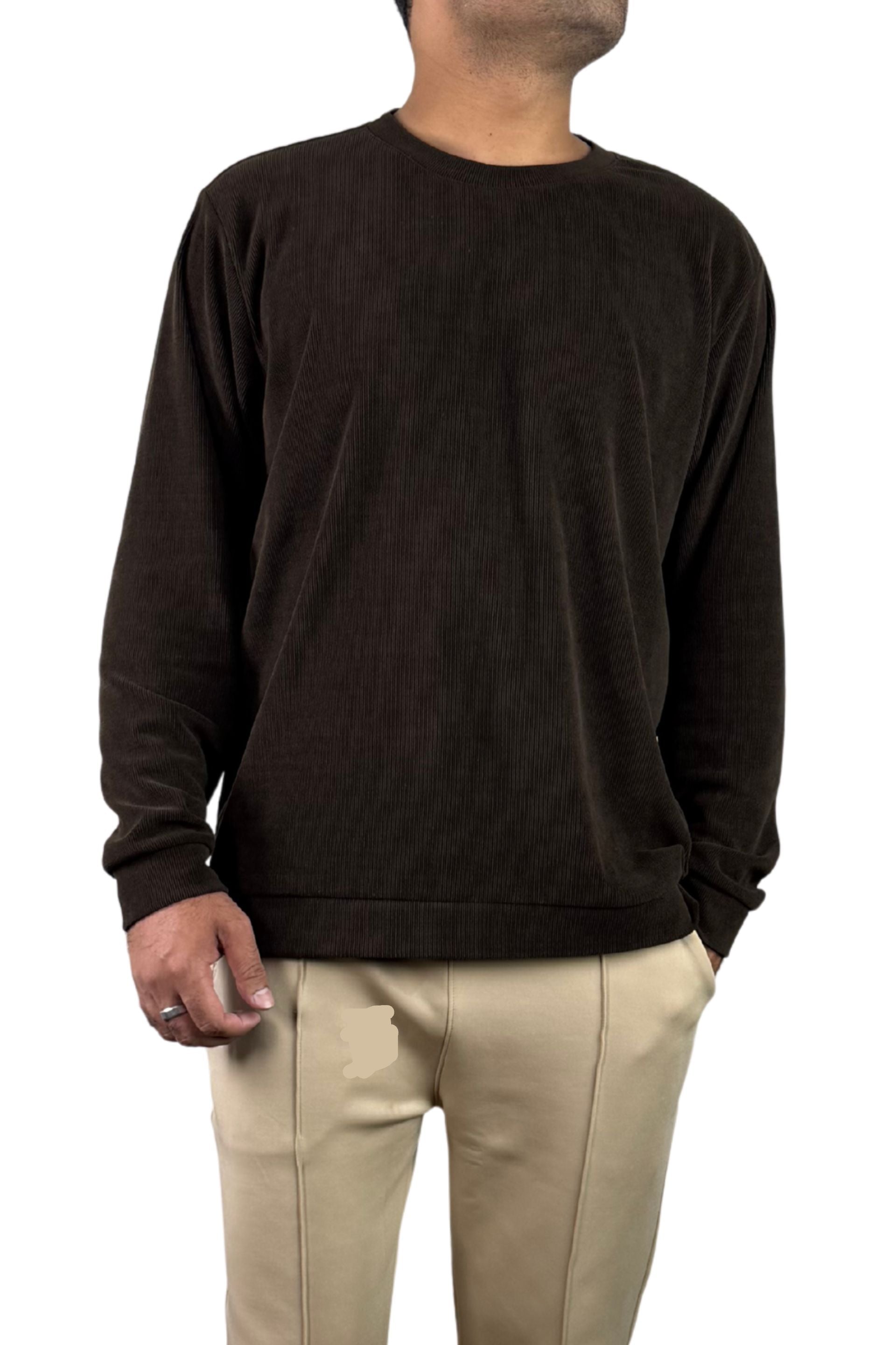 BROWN LOOSE FIT SWEAT