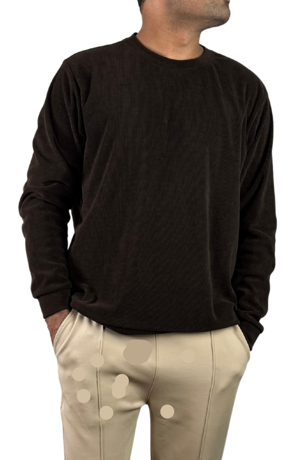 BROWN LOOSE FIT SWEAT